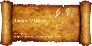 Janka Viktor névjegykártya